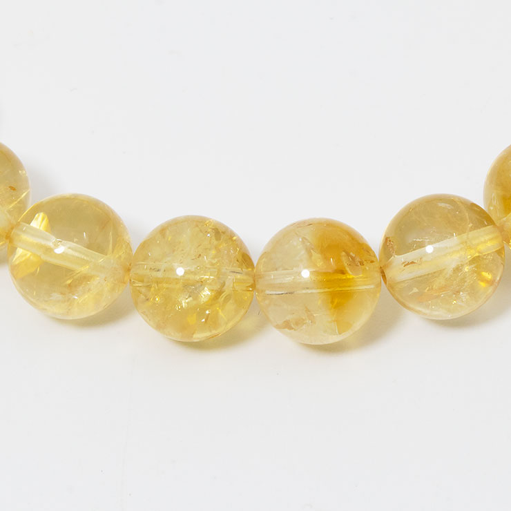 【一点もの】シトリン10mm シンプルブレスレット【鑑別書付き】