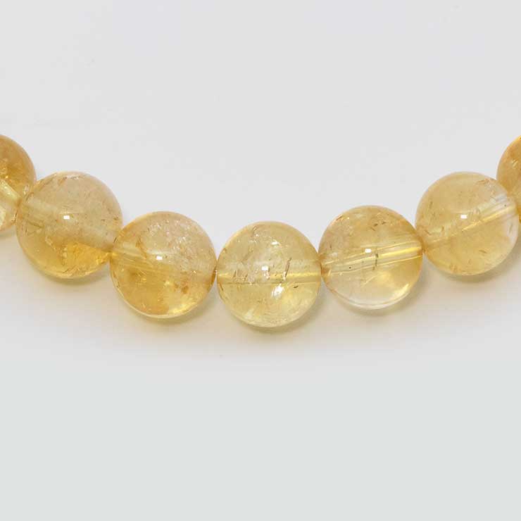 【一点もの】シトリン8mm シンプルブレスレット【鑑別書付き】
