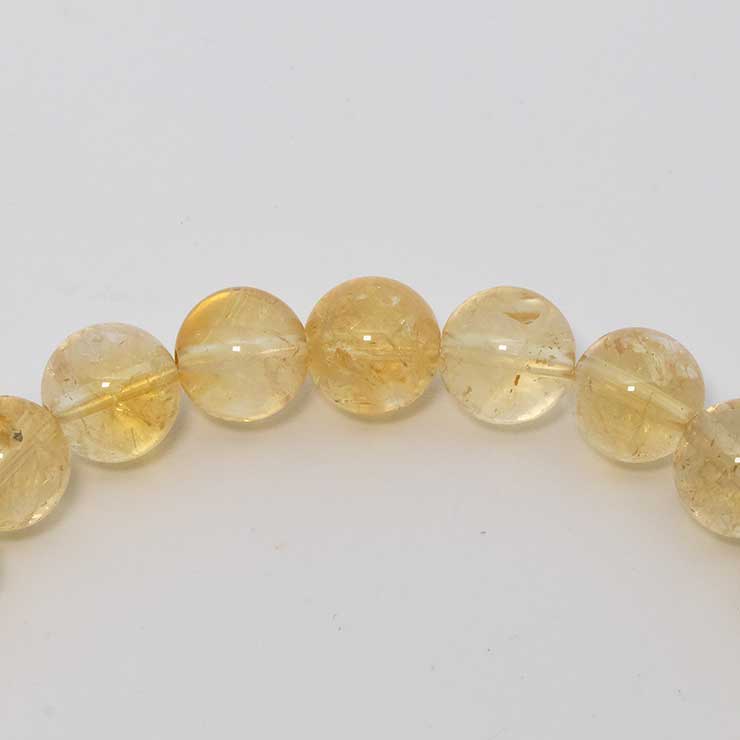 【一点もの】シトリン8mm シンプルブレスレット【鑑別書付き】