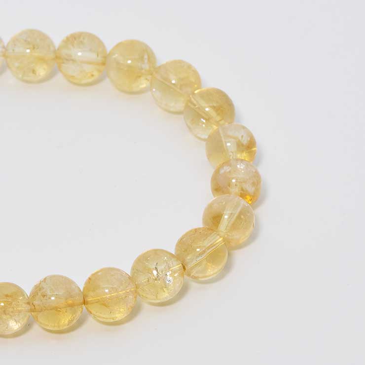【一点もの】シトリン8mm シンプルブレスレット【鑑別書付き】