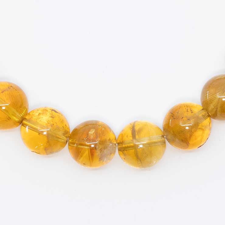 【一点もの】シトリン10mm シンプルブレスレット【鑑別書付き】