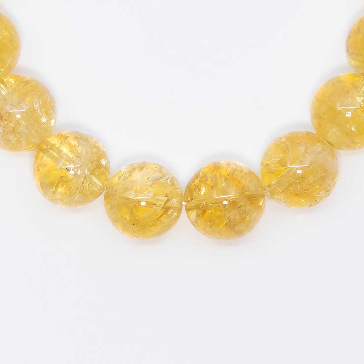 【一点もの】シトリン12mm シンプルブレスレット【鑑別書付き】