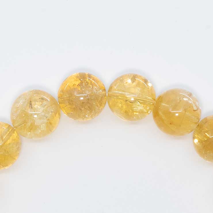 【一点もの】シトリン12mm シンプルブレスレット【鑑別書付き】