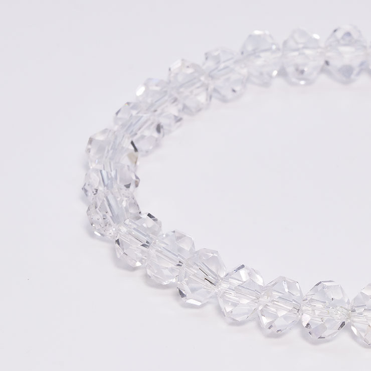 【石の日限定140,000円】【一点もの】山梨水晶SA 連摺り32面カット8mm シンプルブレスレット