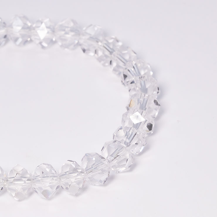 【石の日限定140,000円】【一点もの】山梨水晶SA 連摺り32面カット8mm シンプルブレスレット