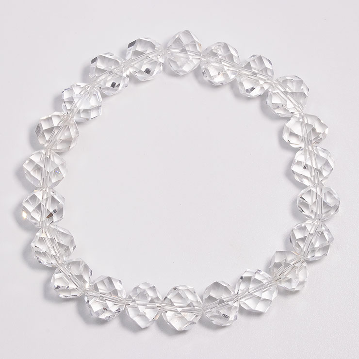 【石の日限定140,000円】【一点もの】山梨水晶SA 連摺り32面カット11mm シンプルブレスレット