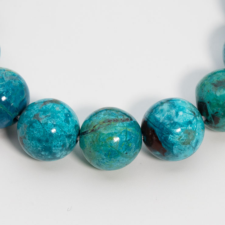 【一点もの】アリゾナ州産 クリソコラ12mm シンプルブレスレット