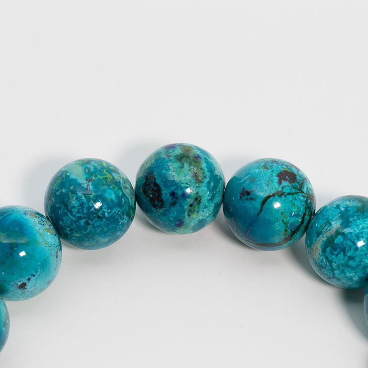 【一点もの】アリゾナ州産 クリソコラ12mm シンプルブレスレット