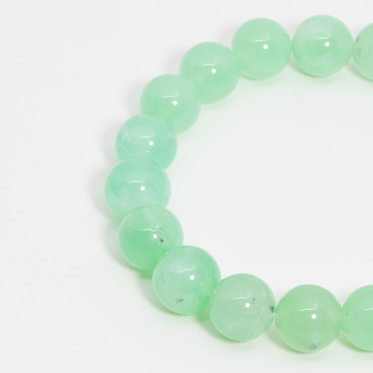 【一点もの】クリソプレーズ10mm シンプルブレスレット【鑑別書付き】