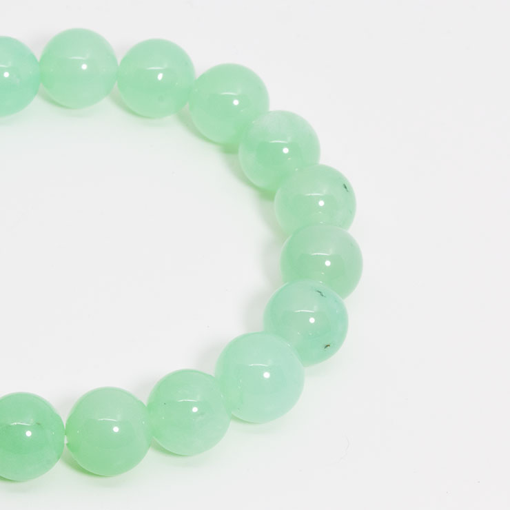 【一点もの】クリソプレーズ10mm シンプルブレスレット【鑑別書付き】