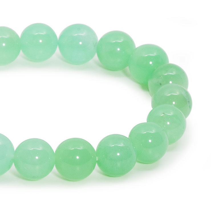 【一点もの】クリソプレーズ10mm シンプルブレスレット【鑑別書付き】