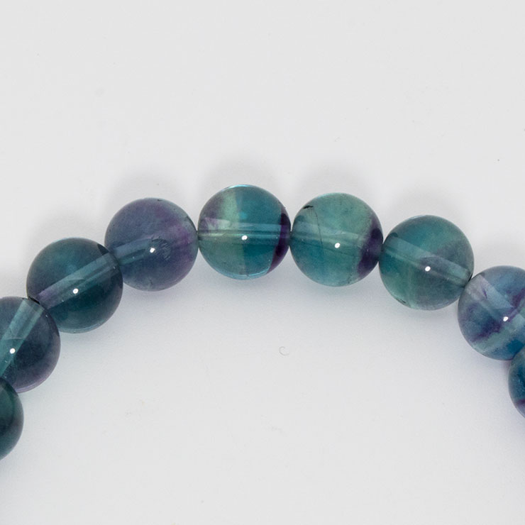 【一点もの】バイカラーフローライト8mm シンプルブレスレット【鑑別書付き】