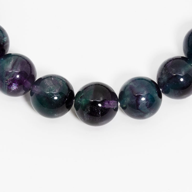 【一点もの】バイカラーフローライト11mm シンプルブレスレット【鑑別書付き】