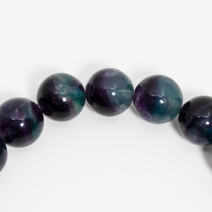 【一点もの】バイカラーフローライト11mm シンプルブレスレット【鑑別書付き】