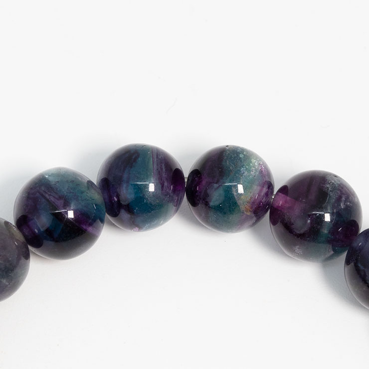 【一点もの】バイカラーフローライト9mm シンプルブレスレット【鑑別書付き】