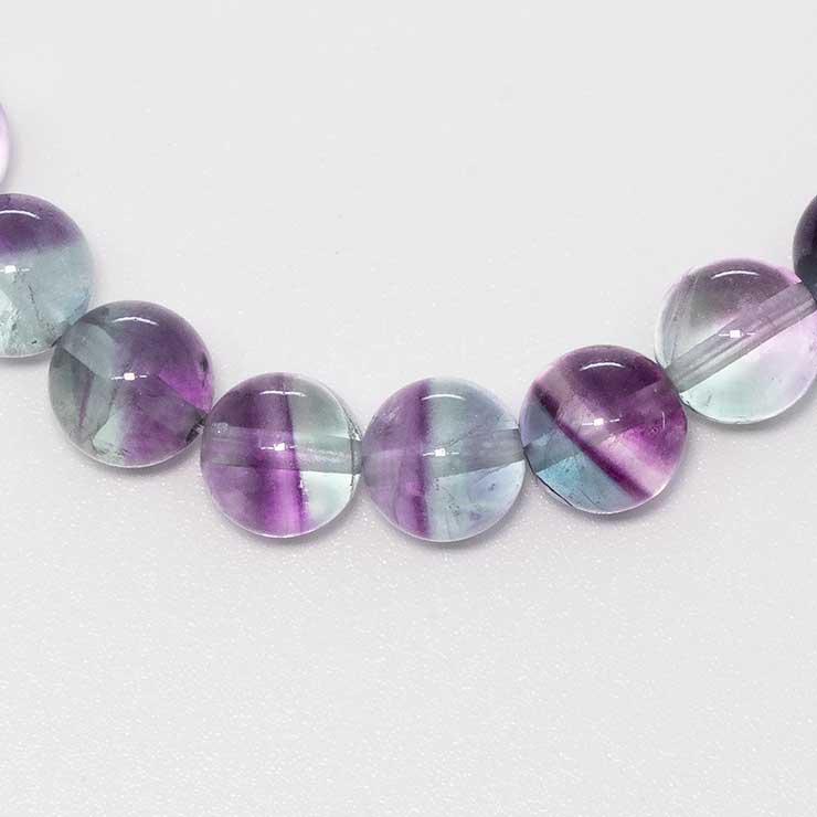 【一点もの】バイカラーフローライト8mm シンプルブレスレット【鑑別書付き】