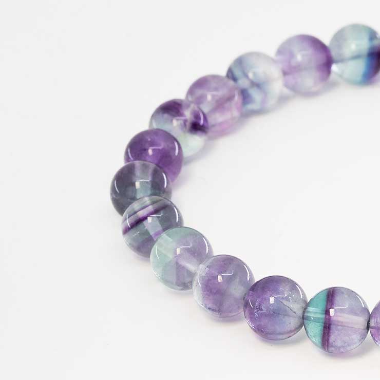【一点もの】バイカラーフローライト8mm シンプルブレスレット【鑑別書付き】