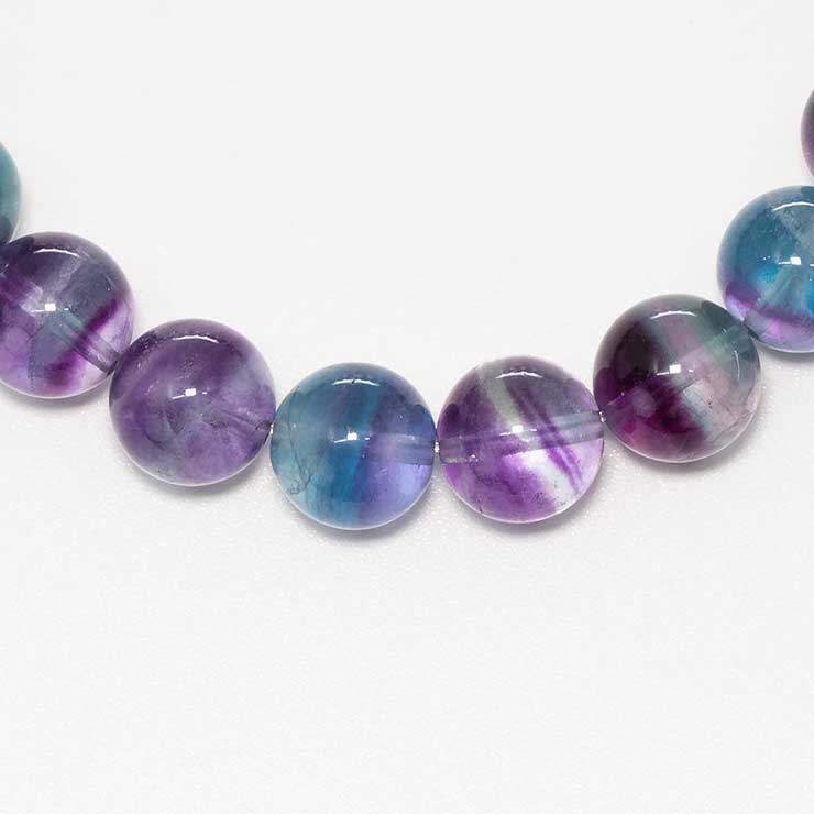 【一点もの】バイカラーフローライト10mm シンプルブレスレット【鑑別書付き】