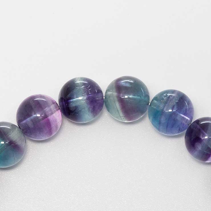 【一点もの】バイカラーフローライト10mm シンプルブレスレット【鑑別書付き】