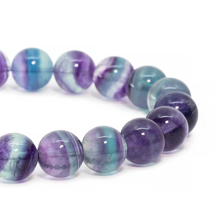 【一点もの】バイカラーフローライト10mm シンプルブレスレット【鑑別書付き】