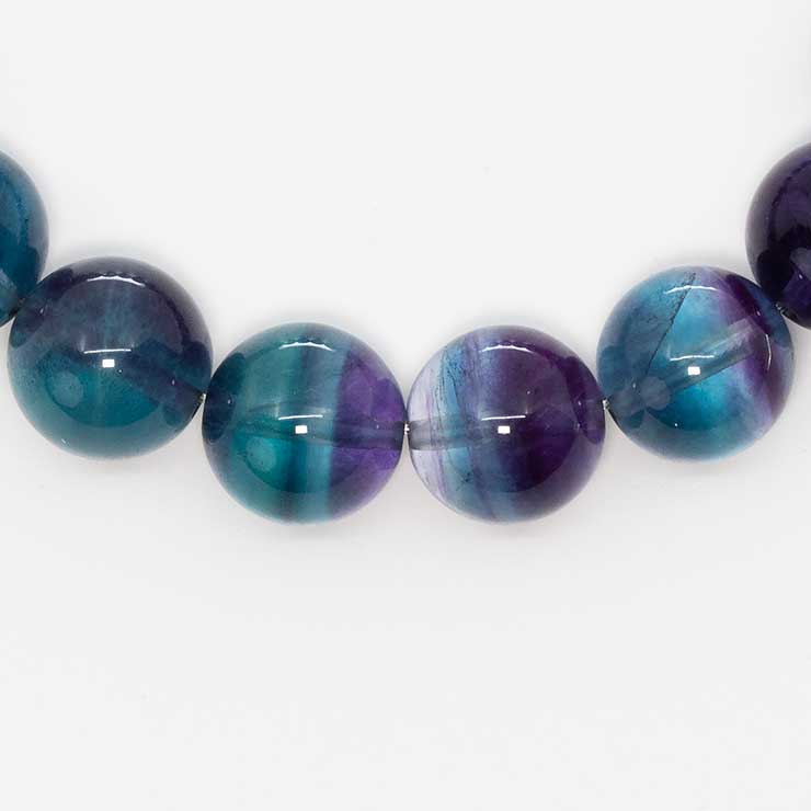 【一点もの】バイカラーフローライト12mm シンプルブレスレット【鑑別書付き】