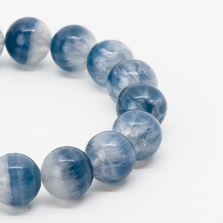 【一点もの】バイカラーフローライト12mm シンプルブレスレット【鑑別書付き】