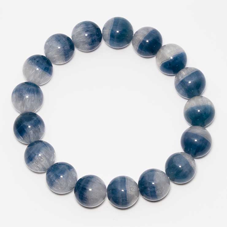 【一点もの】バイカラーフローライト12mm シンプルブレスレット【鑑別書付き】