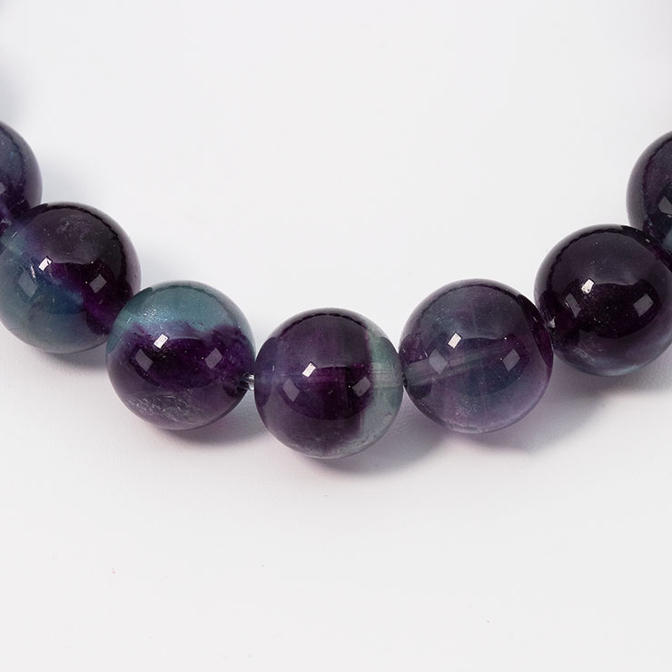 【一点もの】バイカラーフローライト10mm シンプルブレスレット【鑑別書付き】