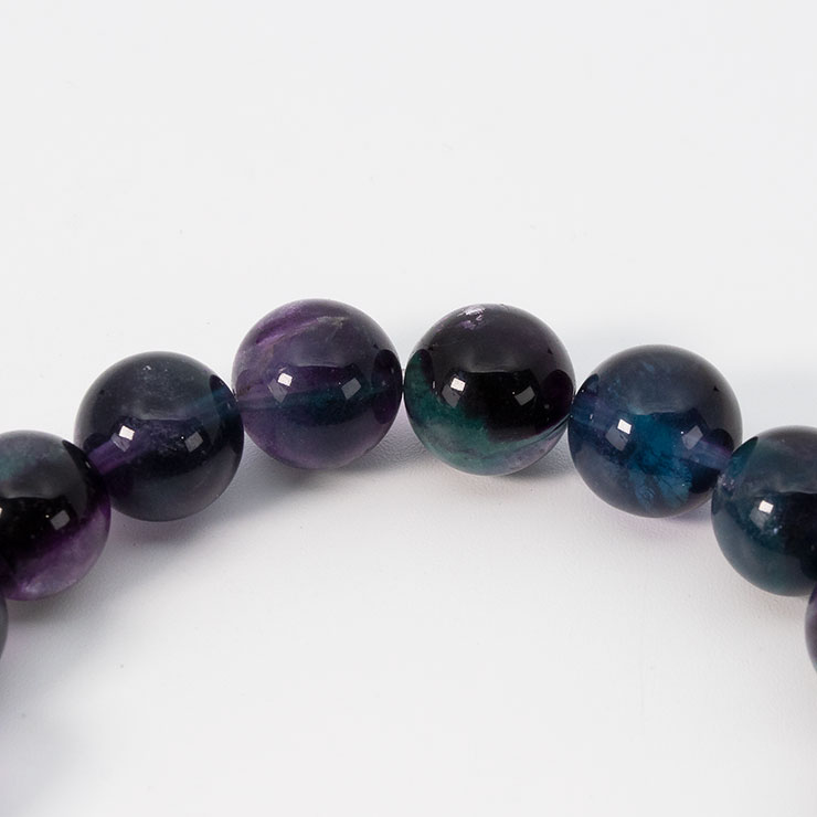 【一点もの】バイカラーフローライト10mm シンプルブレスレット【鑑別書付き】