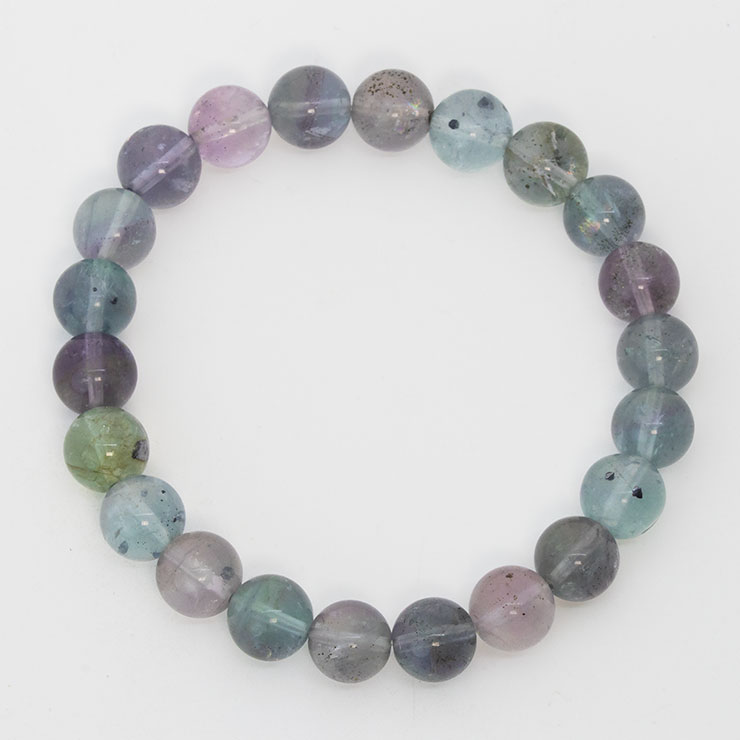 【一点もの】チャルコパイライトインフローライト8mm シンプルブレスレット