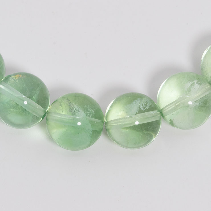 【一点もの】アイリスグリーンフローライト10mm　シンプルブレスレット【鑑別書付き】