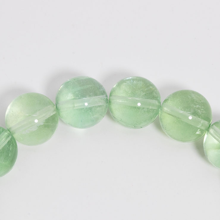 【一点もの】アイリスグリーンフローライト10mm　シンプルブレスレット【鑑別書付き】