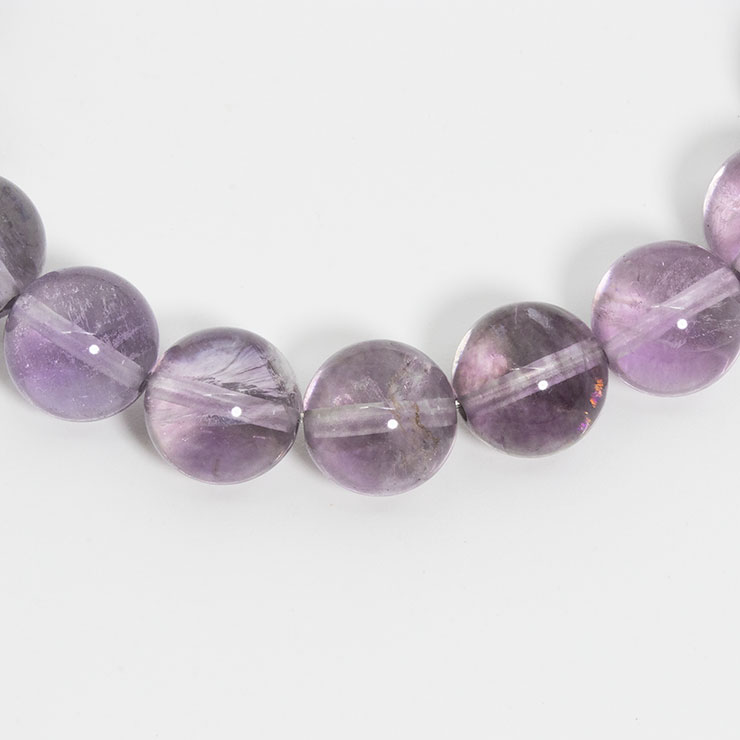 【一点もの】アイリスパープルフローライト10mm シンプルブレスレット【鑑別書付き】
