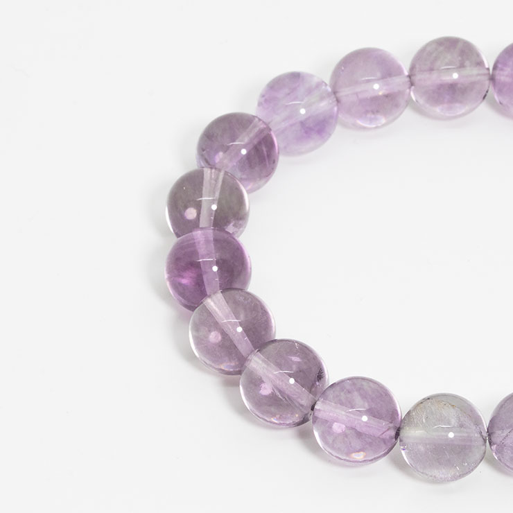 【一点もの】アイリスパープルフローライト10mm シンプルブレスレット【鑑別書付き】