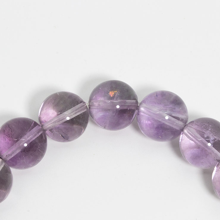 【一点もの】アイリスパープルフローライト10mm シンプルブレスレット【鑑別書付き】