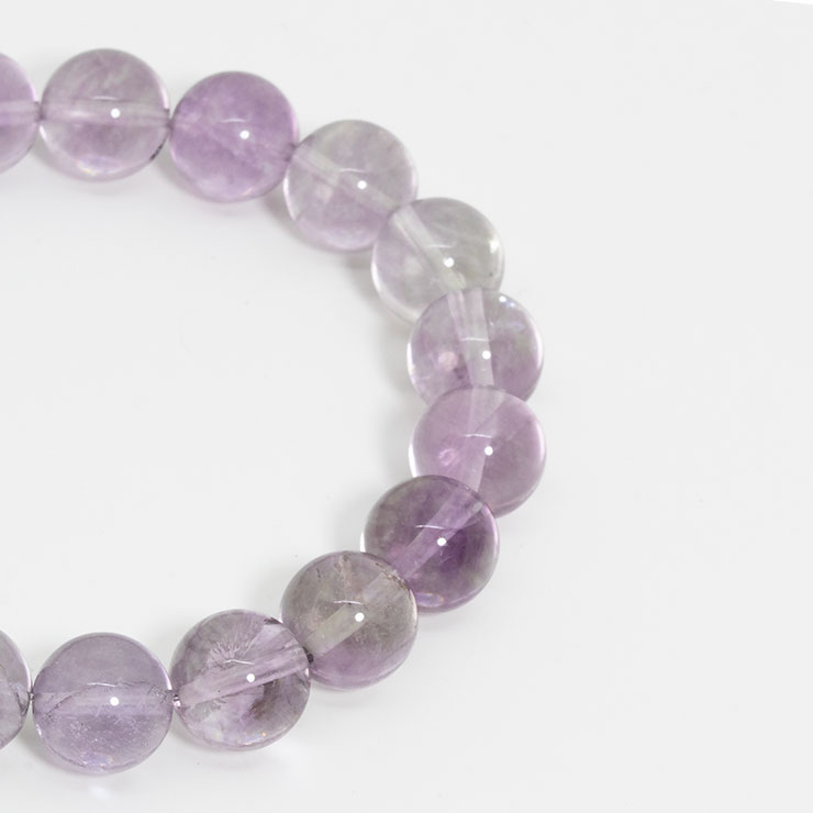 【一点もの】アイリスパープルフローライト10mm シンプルブレスレット【鑑別書付き】