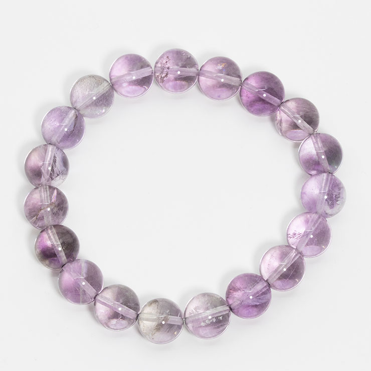 【一点もの】アイリスパープルフローライト10mm シンプルブレスレット【鑑別書付き】