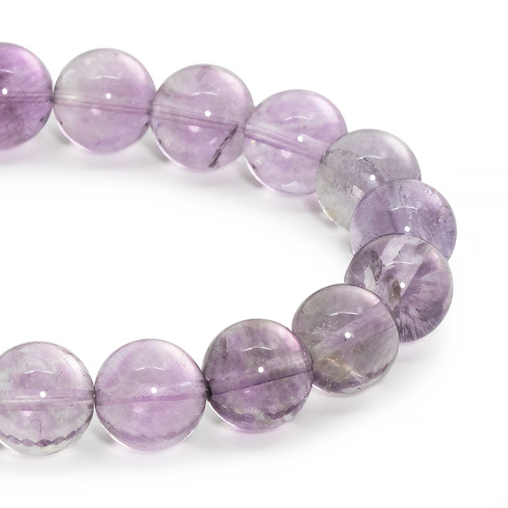 【一点もの】アイリスパープルフローライト10mm シンプルブレスレット【鑑別書付き】