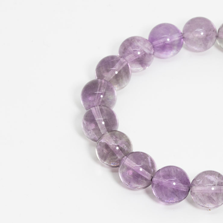 【一点もの】アイリスパープルフローライト10mm シンプルブレスレット【鑑別書付き】