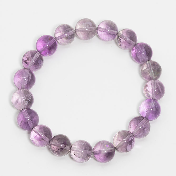 【一点もの】アイリスパープルフローライト10mm シンプルブレスレット【鑑別書付き】