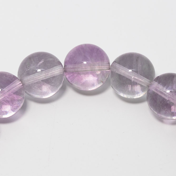 【一点もの】アイリスパープルフローライト10mm シンプルブレスレット【鑑別書付き】