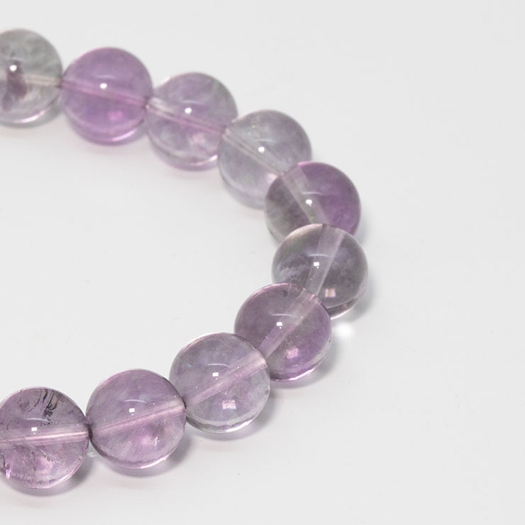 【一点もの】アイリスパープルフローライト10mm シンプルブレスレット【鑑別書付き】