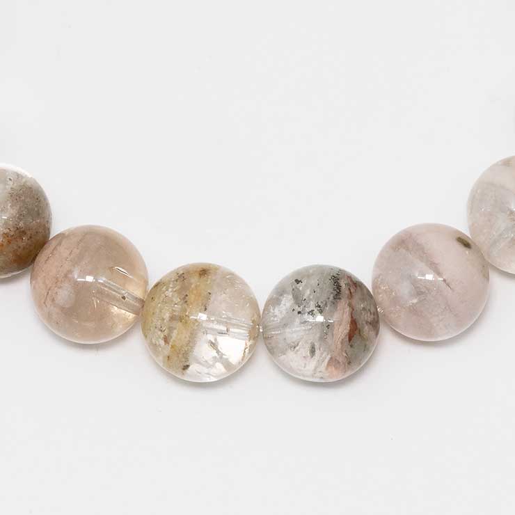 【一点もの】ホワイトガーデンクォーツ11mm シンプルブレスレット【鑑別書付き】