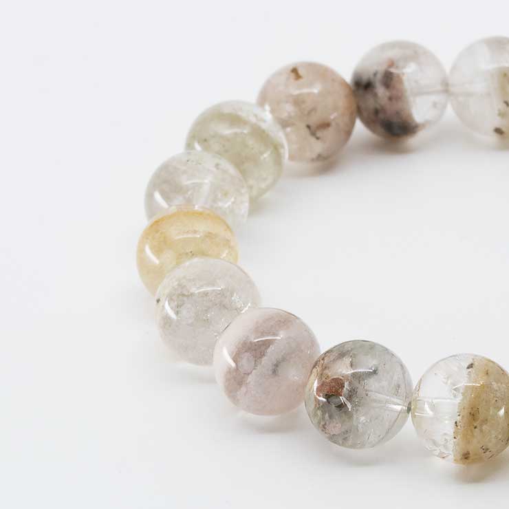 【一点もの】ホワイトガーデンクォーツ11mm シンプルブレスレット【鑑別書付き】