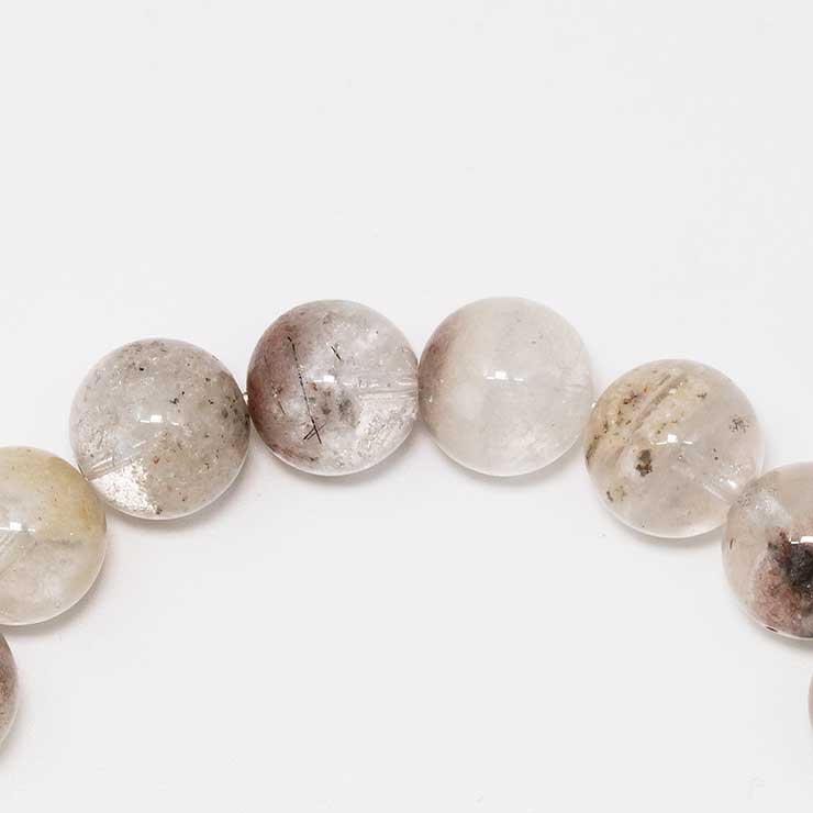 【一点もの】ホワイトガーデンクォーツ11mm シンプルブレスレット【鑑別書付き】