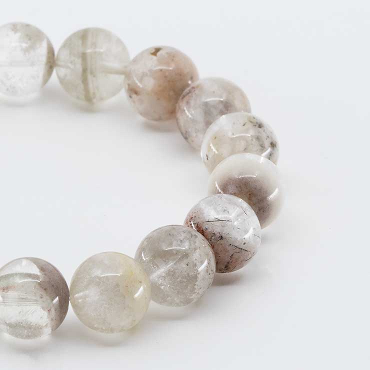 【一点もの】ホワイトガーデンクォーツ11mm シンプルブレスレット【鑑別書付き】