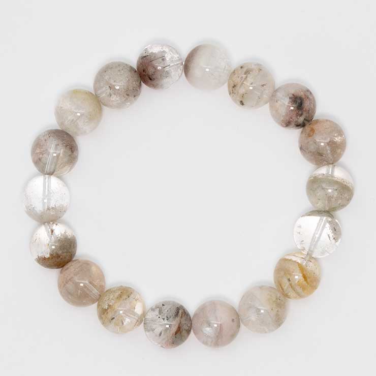 【一点もの】ホワイトガーデンクォーツ11mm シンプルブレスレット【鑑別書付き】