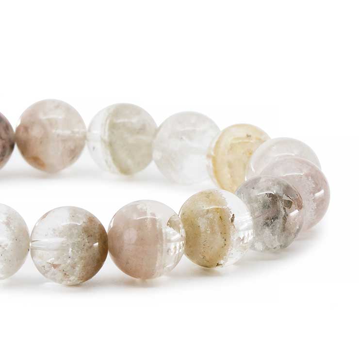 【一点もの】ホワイトガーデンクォーツ11mm シンプルブレスレット【鑑別書付き】