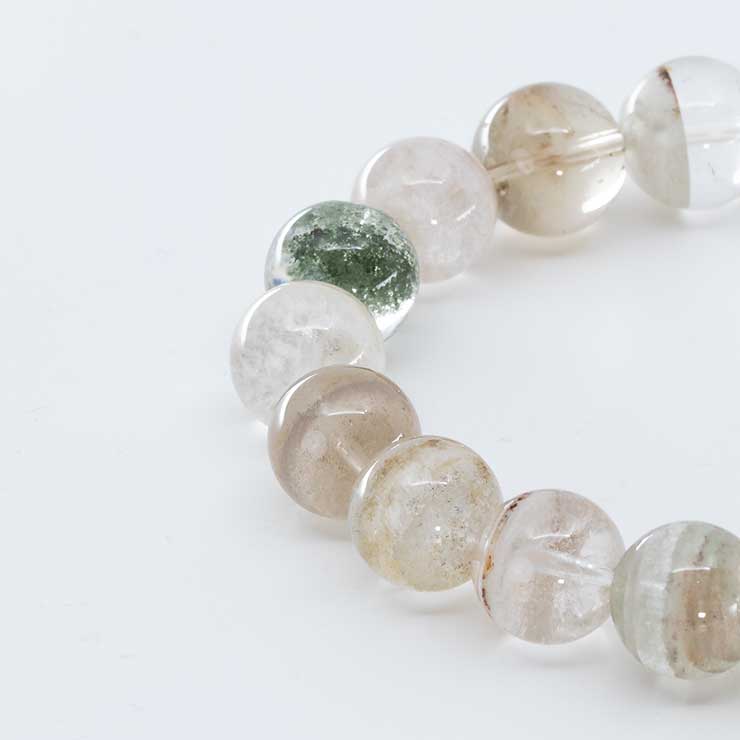 【一点もの】ガーデンクォーツ11mm シンプルブレスレット【鑑別書付き】