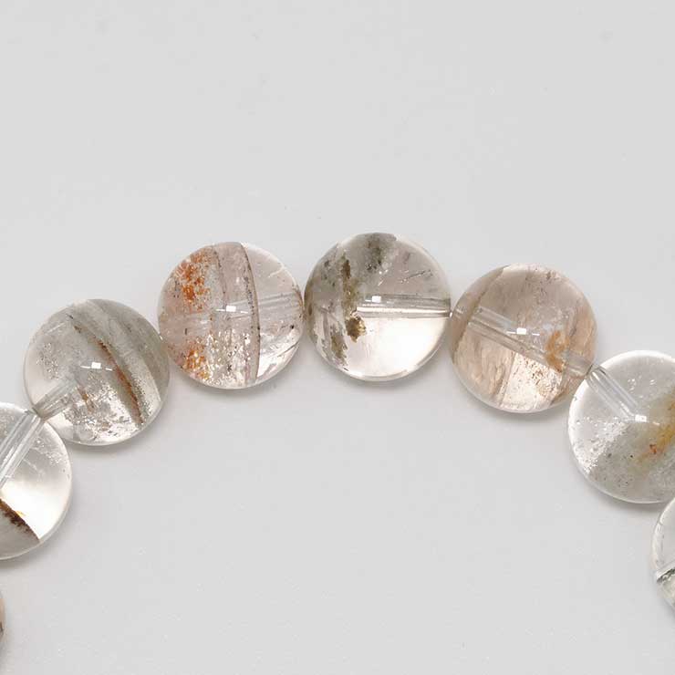 【一点もの】ガーデンクォーツ11mm シンプルブレスレット【鑑別書付き】